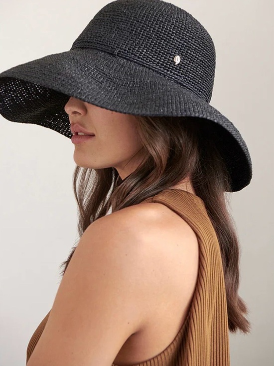 Helen Kaminski Wide-Brim Straw Sun Hat - Lilac Gray